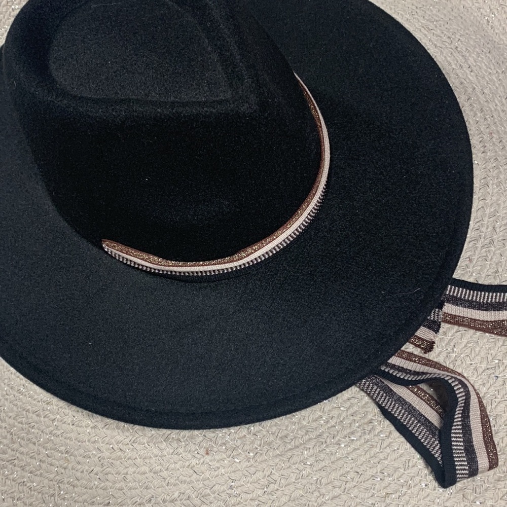 Anthropologie BLACK tie hat new without tags one size - Picture 5 of 7